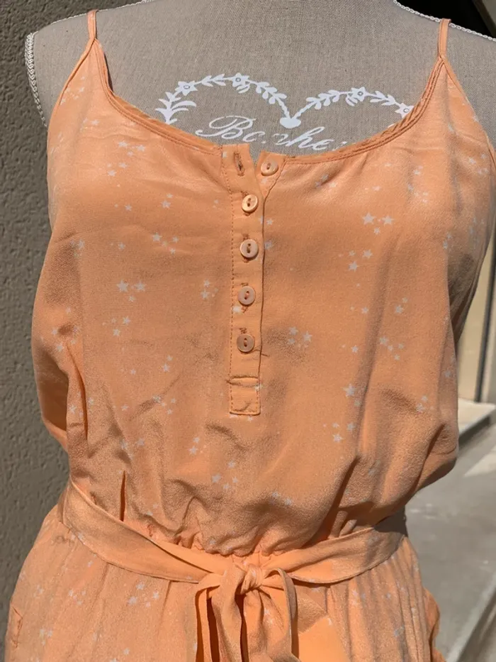 Robe à bretelle orange en soie Sud Express taille M - photo numéro 3