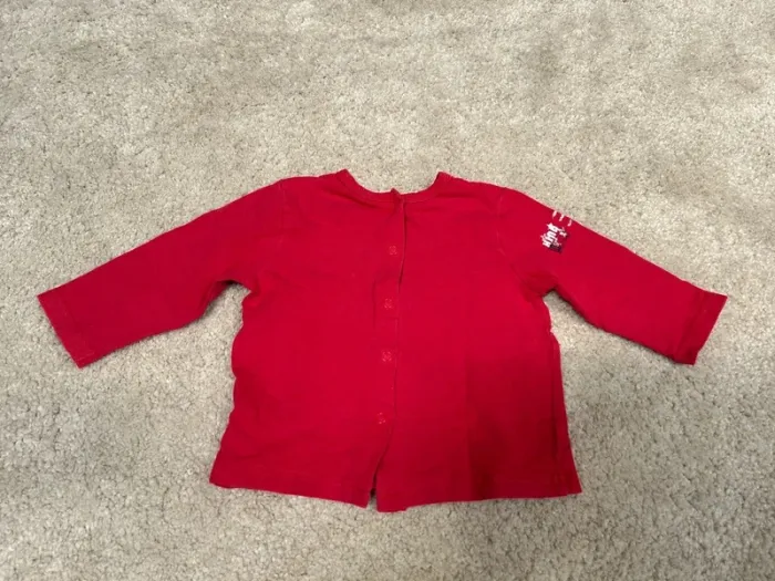 Demi-saison - Haut rouge à manches longues mixte - 12mois - photo numéro 2