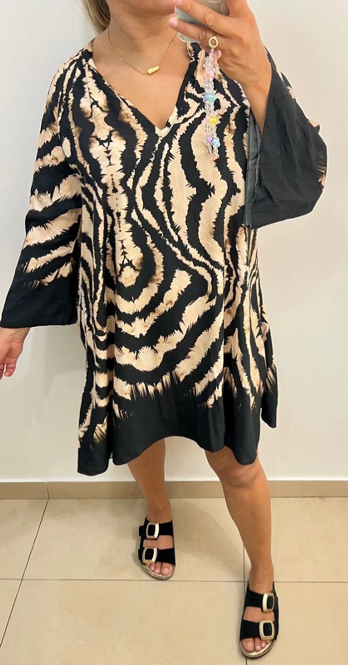 🌸Robe imprimée col v Taille unique - photo numéro 4