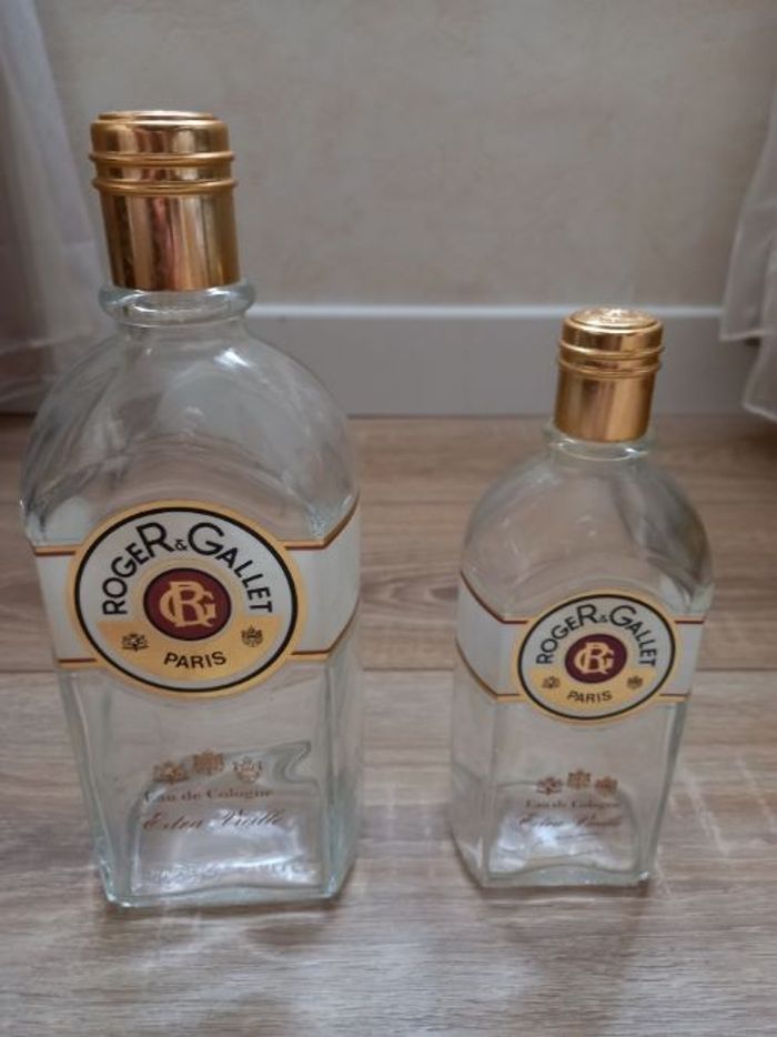 Lot de 2 flacons vide d'eau de Cologne Roger Gallet
