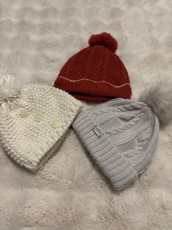 Lot de 3 bonnets fille