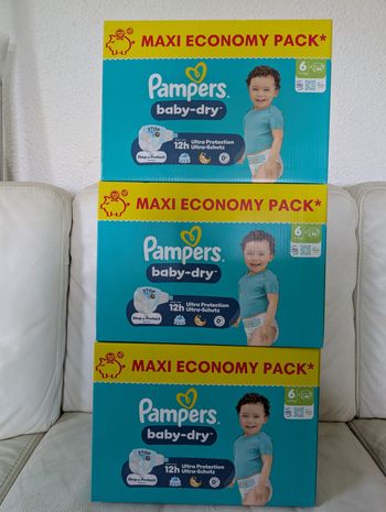 3 packs Pampers Taille 6