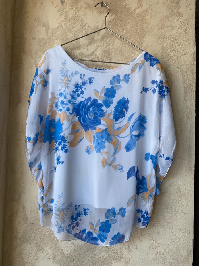 Blouse fluide a fleur Made in Italy M - photo numéro 2