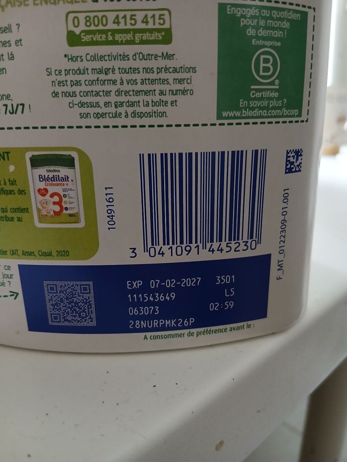 Un lots  de 6 boite de L'ait 2ém âge blédilait - photo numéro 3