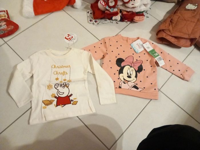 Lot de 2 pull minnie et peppa