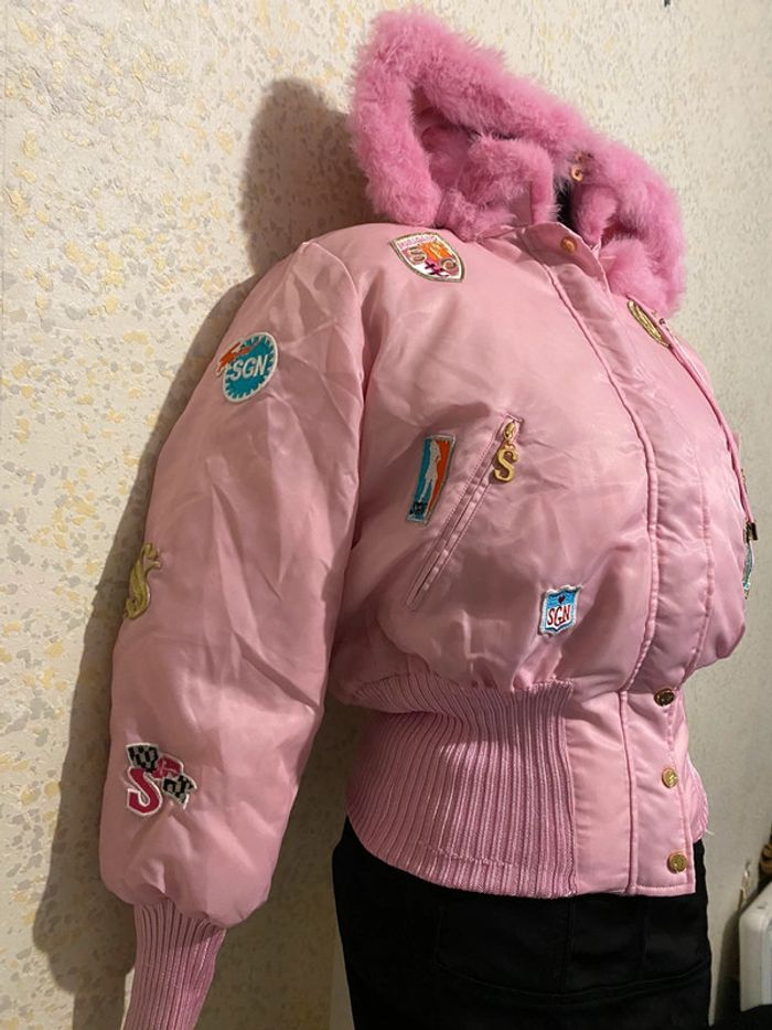 Blouson doudoune style yk2  sharagano rose 36 style yk2 - photo numéro 2