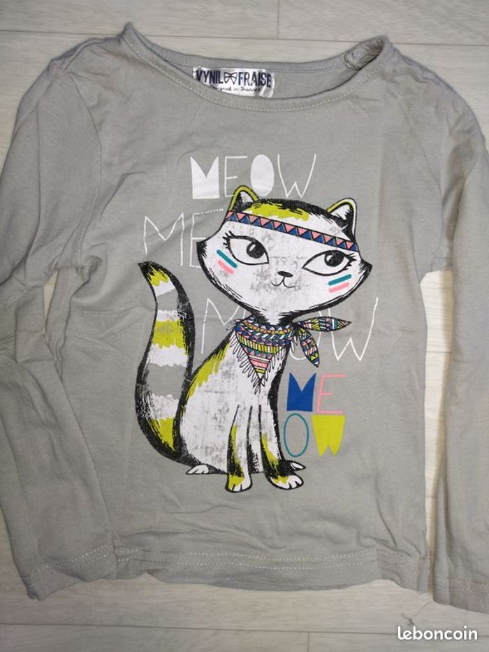 Tee shirt 4 ans vinyl fraise