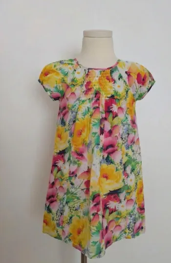 Robe Fleurie Baby Gap - 5 Ans (110 cm) - Coton Doublé - Smockée