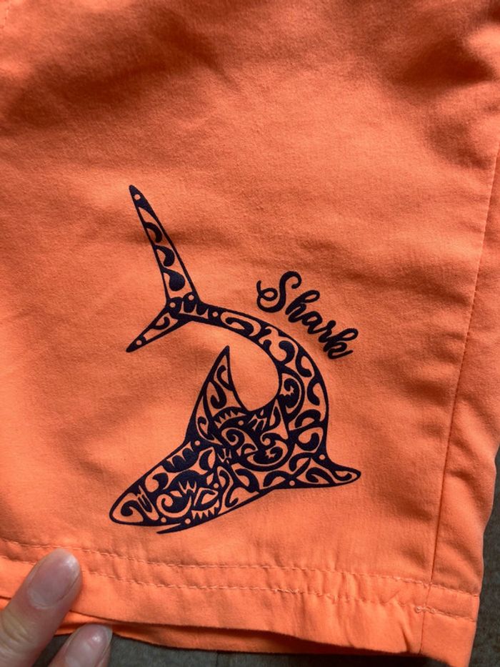 Maillot de bain short de bain orange fuo garçon requin 6 ans shark - photo numéro 5
