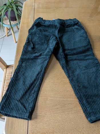 Pantalon garçon velours côtelé vert foncé 3ans vert baudet