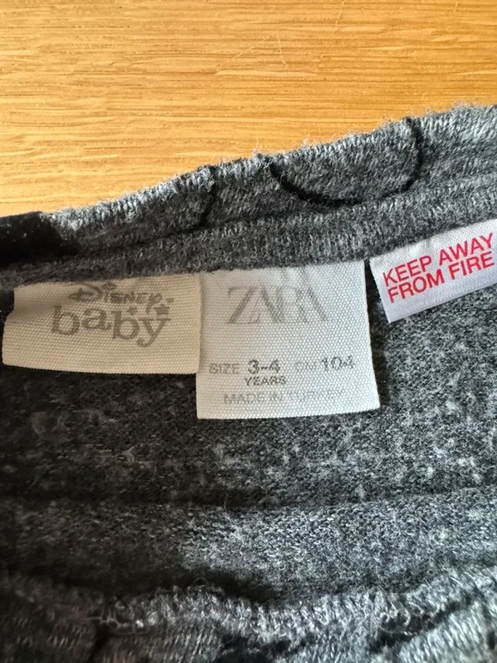 Robe ML fond gris dessins Minnie Mouse noir velours - Taille 4 Ans - photo numéro 4