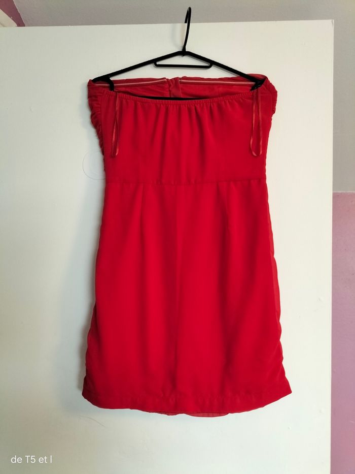 Robe élégante rouge comme neuve taille 36 marque Mim - photo numéro 2