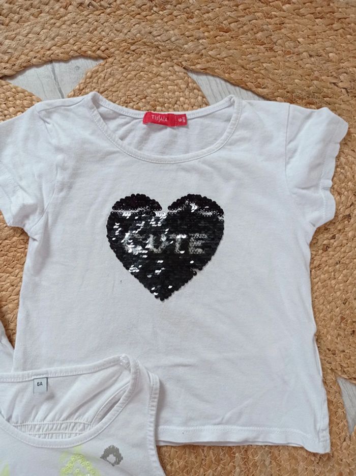 Lot de 3 t-shirts fille 6 ans - photo numéro 2