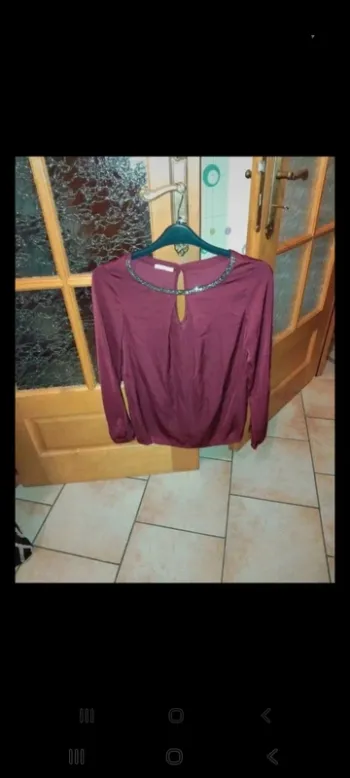 Blouse tissu satiné