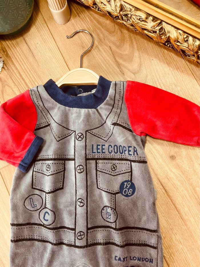 Taille 1 mois pyjama velours garçon lee Cooper gris rouge 💙 - photo numéro 3