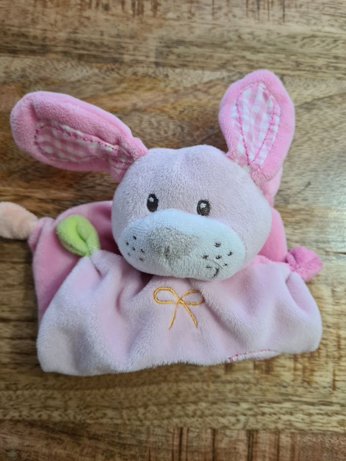 Doudou bébé fille naissance lapin rose - photo numéro 3