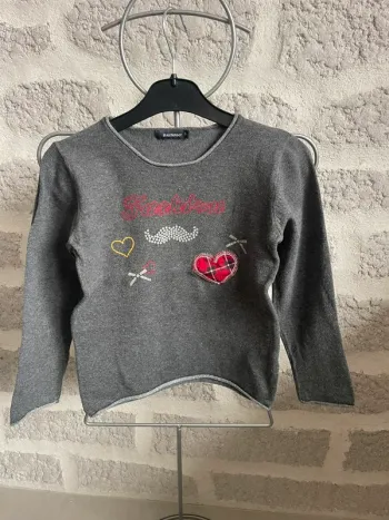 Pull mi saison fille gris 6ans in extenso