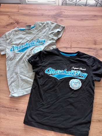 Lot 2 t-shirt Marshall 8 ans garçon gris et noir