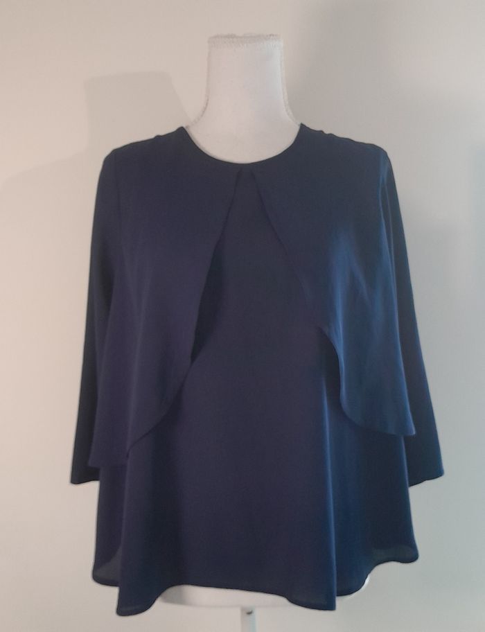 Blouse bleu marine taille 38 atmosphèra
