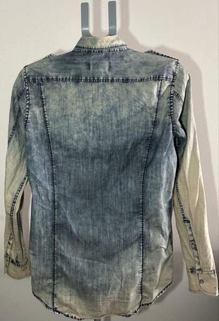 Chemise en jean Diesel délavée strass – taille S - photo numéro 2