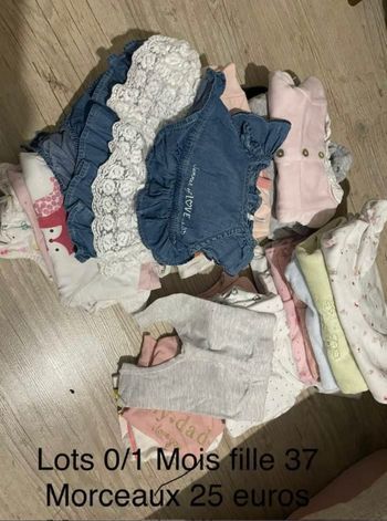 Lots vêtement bébé fille naissance /1 mois