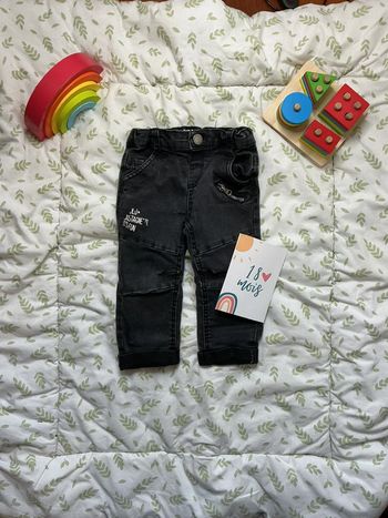 Jean slim noir lulu castagnette taille réglable 18 mois