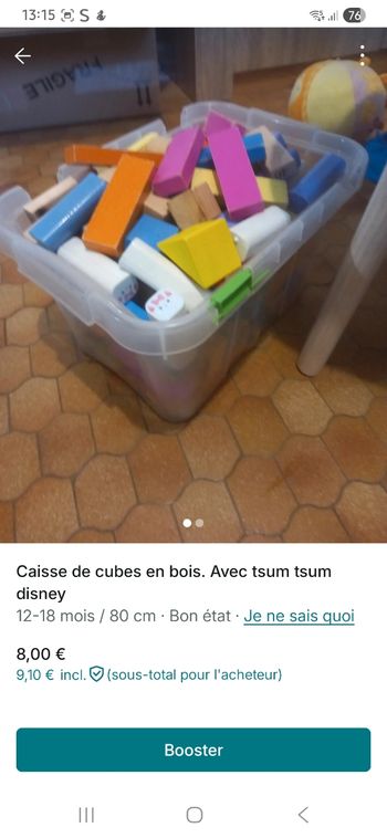 Gros lot de cube en bois dont.des tsum tsum disney
