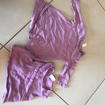 T-shirt robe violet et gilet molletonné assorti 6 mois