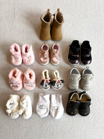 Lot chaussons & chaussures bébé 0-12 mois 🍼état impeccable – mix cocooning & stylé