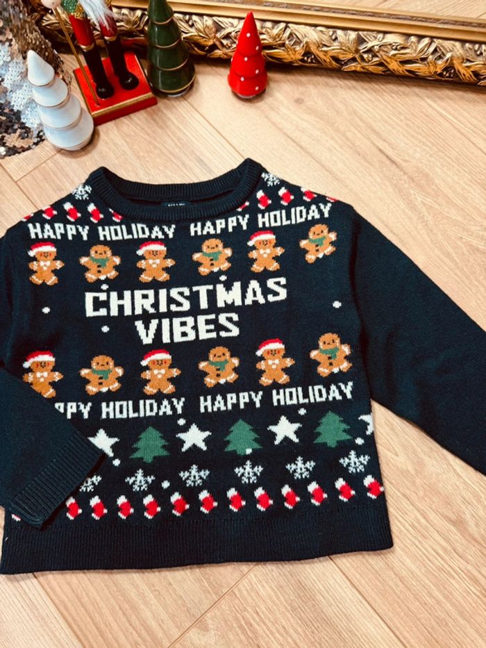 Taille 4 ans pull de Noël garçon Kiabi bleu marine 🎄 - photo numéro 3