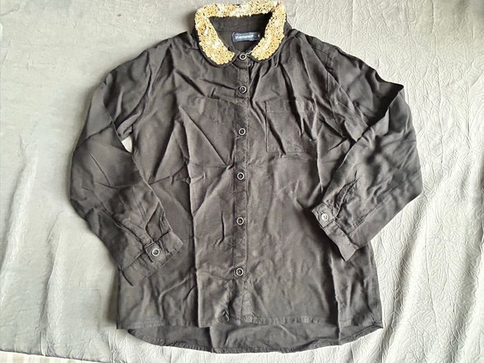 Chemise festive noire enfant fille