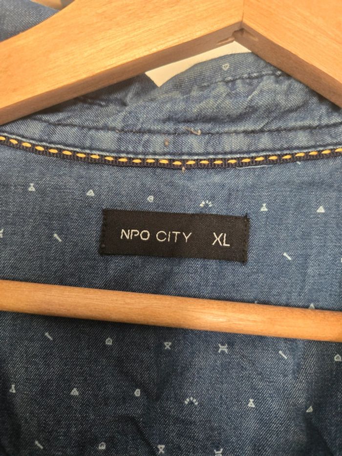 Chemise bleu a motif NPO Taille XL - photo numéro 3