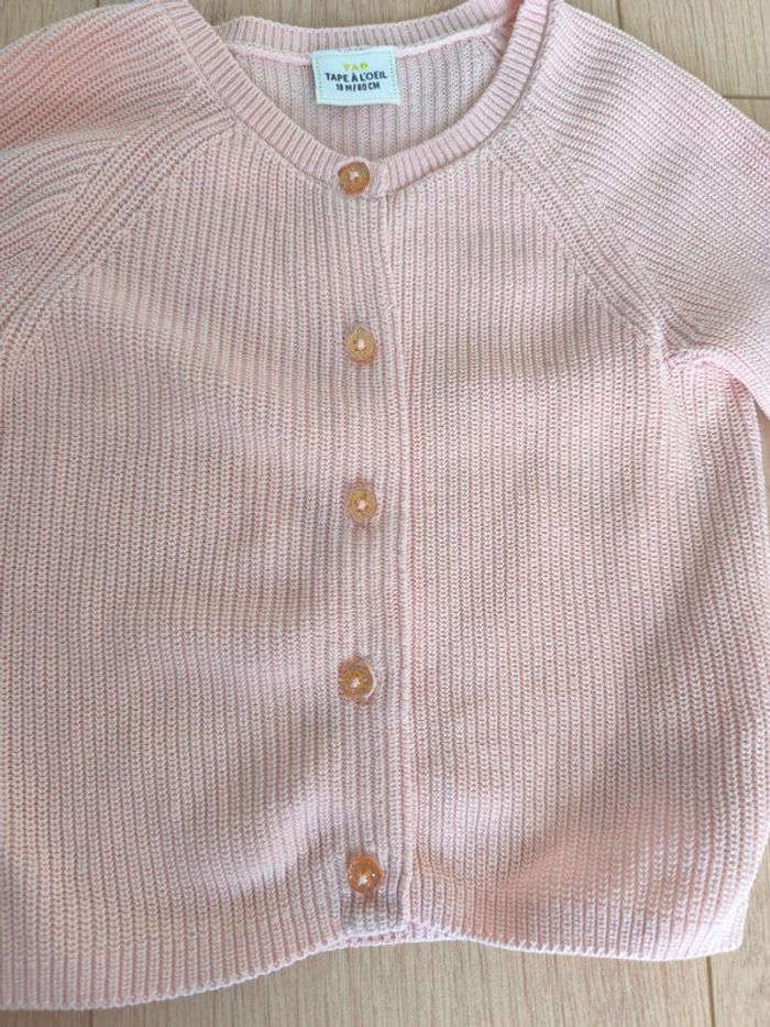 Gilet fille rose avec boutons pailletés Tape à l'Oeil - Taille 80cm - photo numéro 2