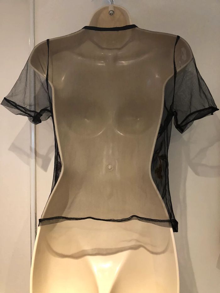 T-shirt habillé transparent broderie multicolore t 36 - photo numéro 4