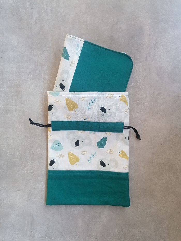 Serviette élastique et son pochon assorti - photo numéro 3