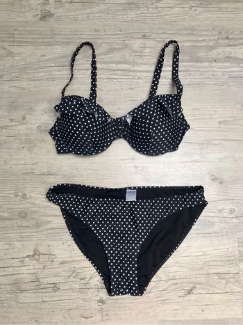 Maillot de bain Taille 42 bikini 2 pièces à armatures Zeeman noir blanc imprimé à pois