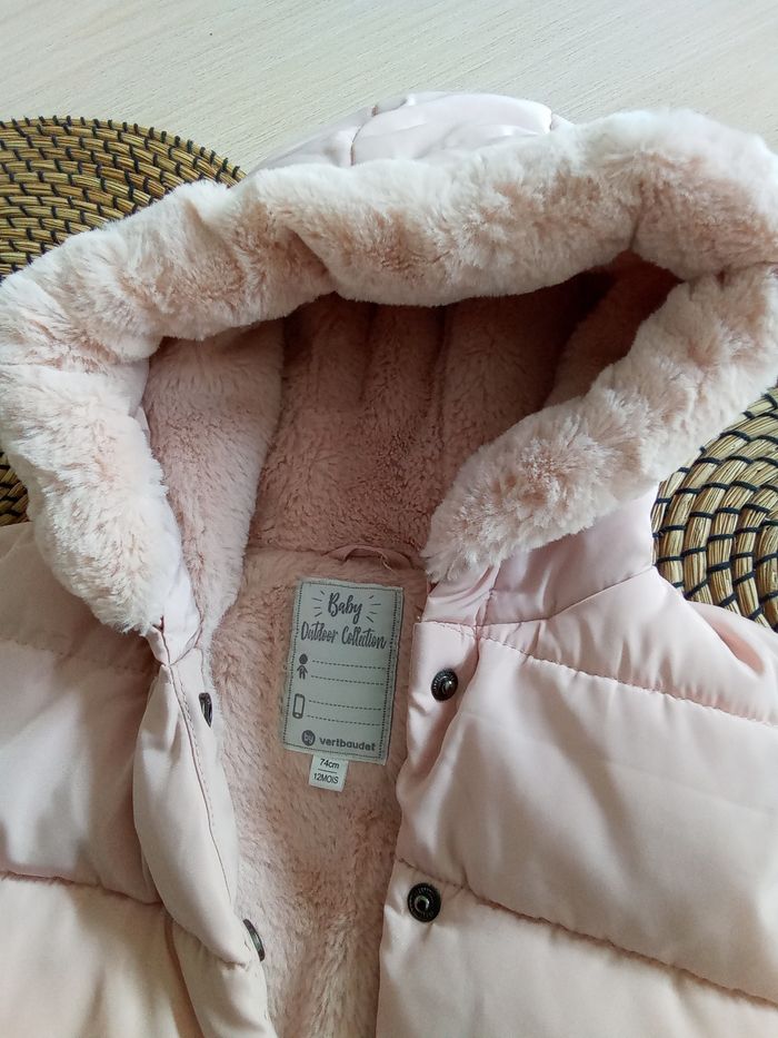 Doudoune rose matelassée à capuche Vert Baudet - photo numéro 4