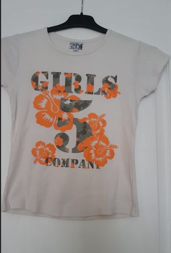 T-shirt 14 ans, Caprice de fille, manches courtes, blanc.