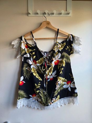 Blouse tropicale dentelle made in italy - taille m