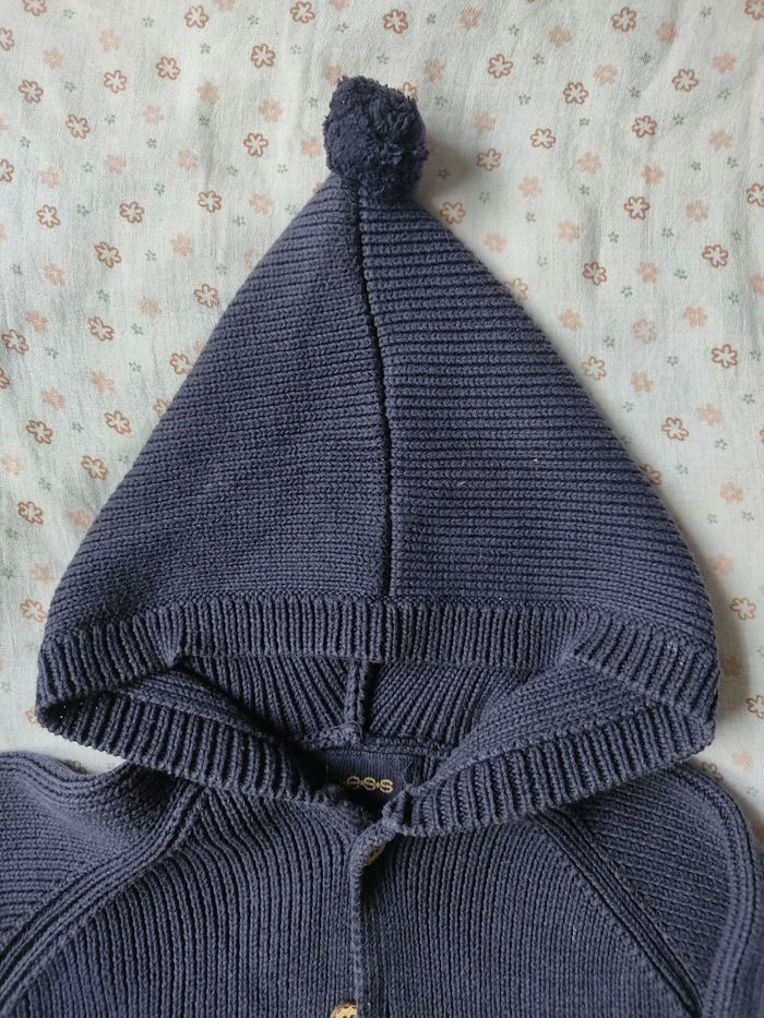 Gilet épais en laine bleu marine mixte Bees - Taille 9 mois - Très bon état - photo numéro 4