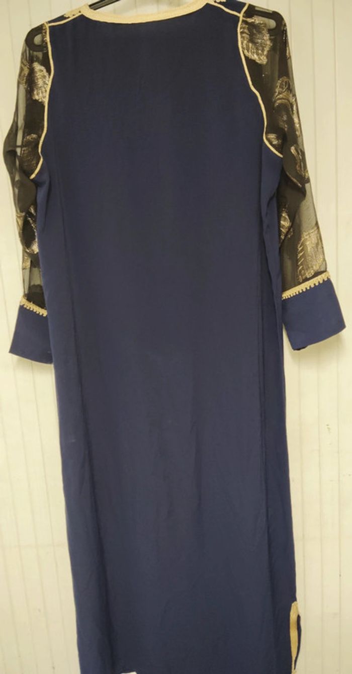 Caftan/robe fille bleu nuit et noir taille L - photo numéro 3