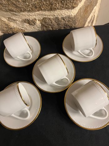 Lot de 5 tasses et 5 sous tasses à café Orialis