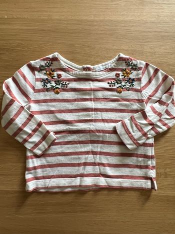 Lot 2 T-shirt manches longues Bout’chou fille 12 mois