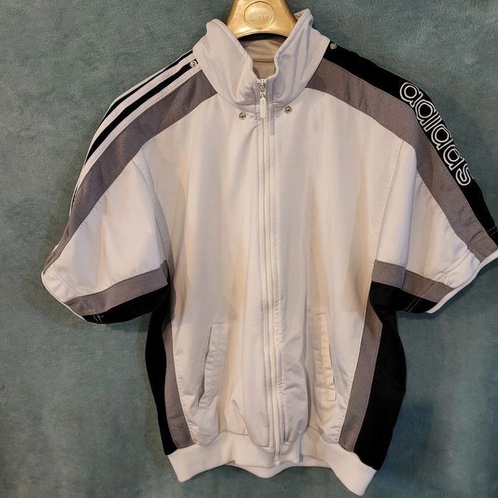 Veste manche courte Vintage 90's Adidas 🧥 Taille 174 - Logo Brodé