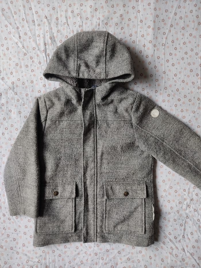 Manteau laine bouillie gris Okaïdi - Taille 6 ans - Très bon état