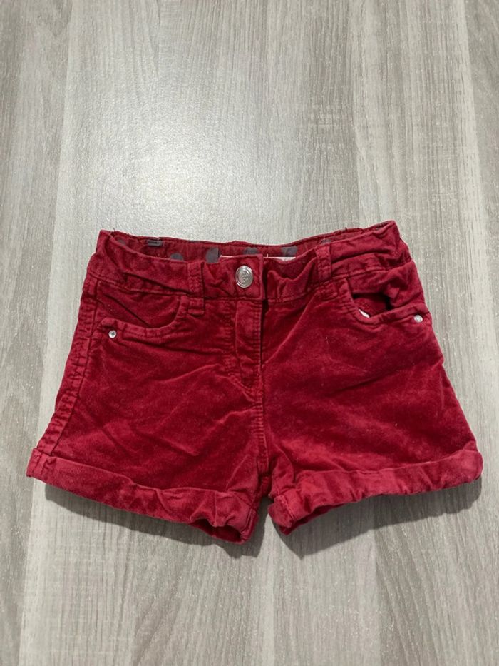 Short en velours rouge / bordeaux orchestra 3 ans