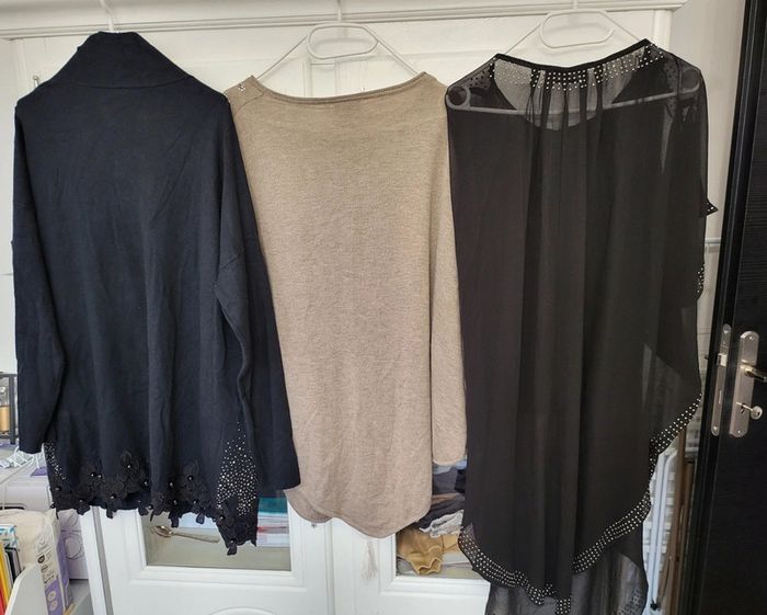 Lot 2 ponchos et un gilet festifs strass L/XL - photo numéro 11