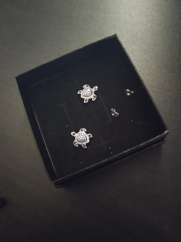 Boucles d'oreilles tortue avec coffret cadeau - photo numéro 2