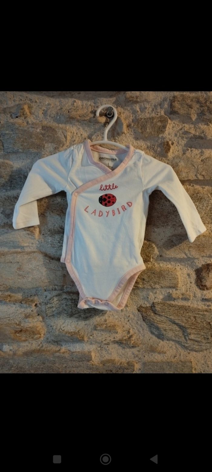 Lot de 7 bodies orchestra, ouverture sur le devant, taille 1mois - photo numéro 6