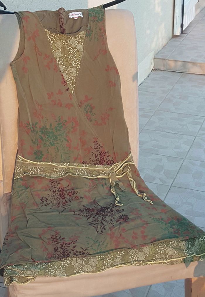 très belle robe kaki Catimini 12 ans - photo numéro 2